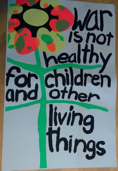 War Is Not Healthy Anti-War Poster VTG Original Silk Screen Black Light 35x22