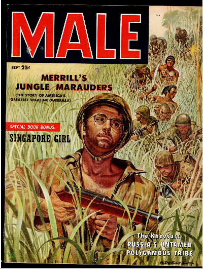 Vintage MALE Magazine September 1957 RAFAEL DeSOTO Cover Art BILL WHARTON Story