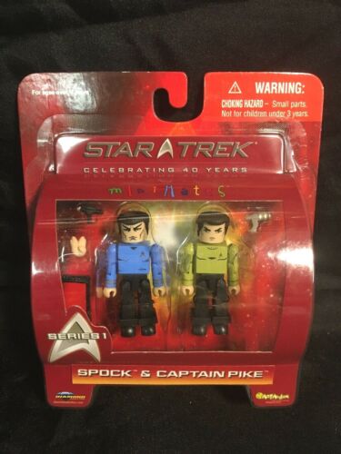 STAR TREK Minimates SPOCK & CAPTAIN PIKE Figures (Series 1 2007) FACTORY SEALED!