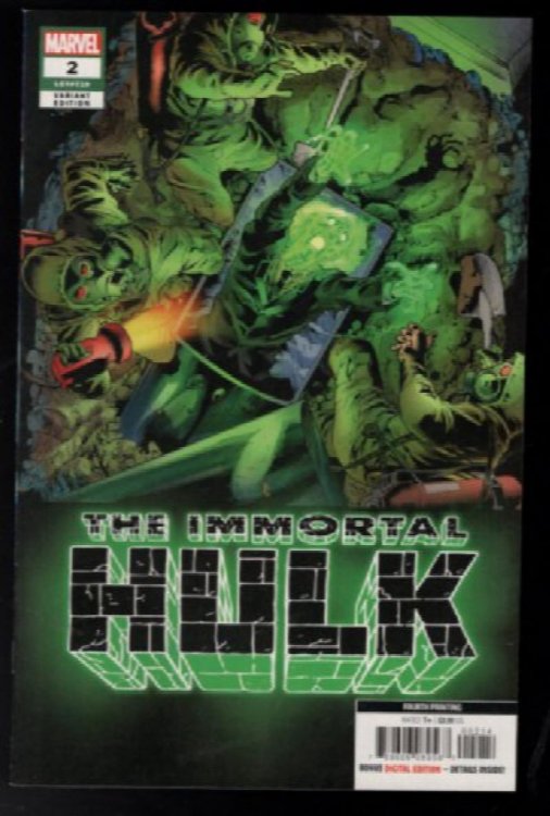 THE IMMORTAL HULK #2 Fourth Print 1st Appearance Cover Dr Frey Marvel Comic 2018