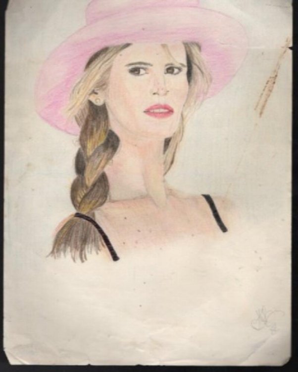 Pencil Drawing on vintage paper