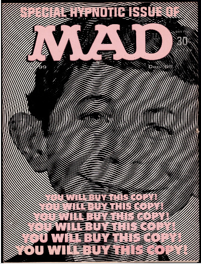 Vintage MAD Magazine Alfred E. Neuman Hypnotic Cover #99 December 1965 Issue