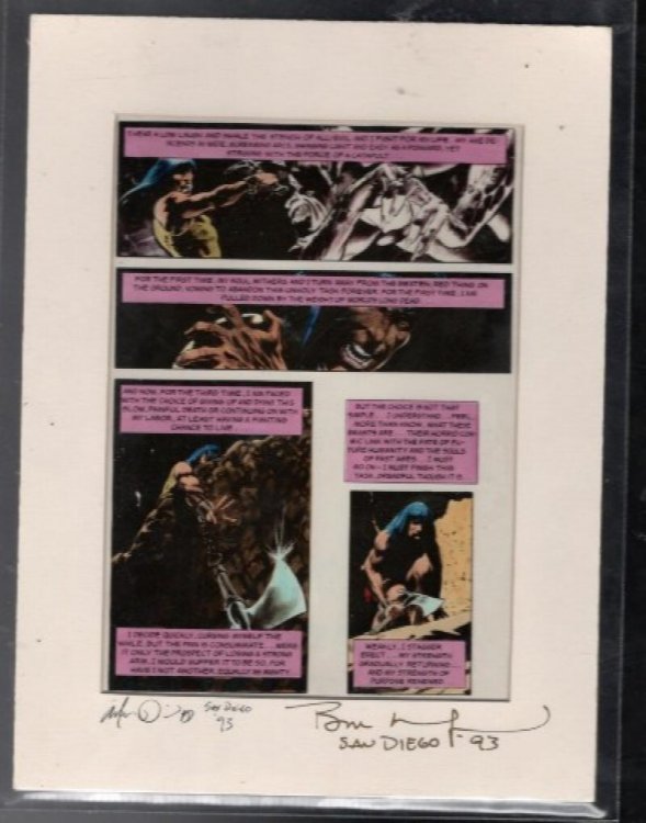 An original coloured page by Marcus David