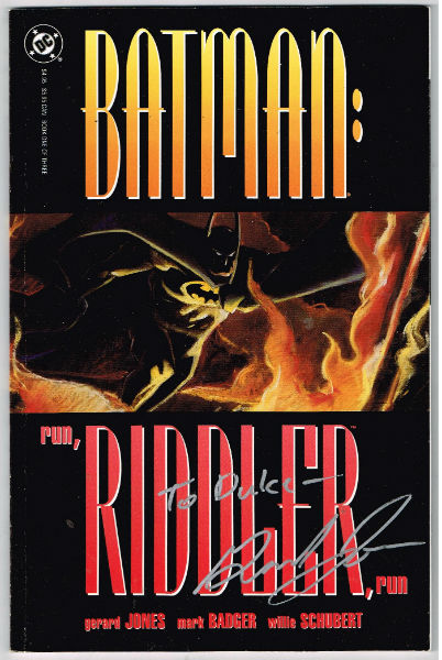 Batman: Run, Riddler, Run #1 VF 1992 graphic novel TPB DC Jones & Badger-signed by Jones