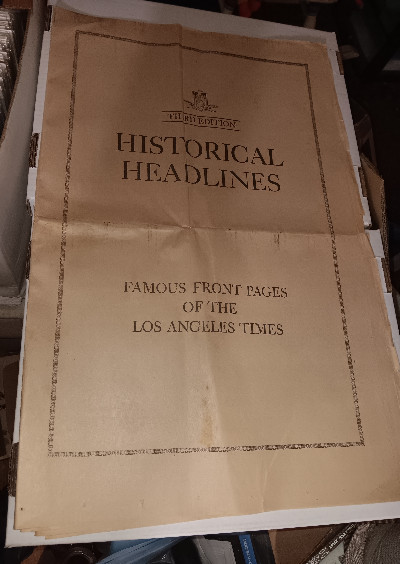 HISTORICAL HEADLINES Famous Front Pages From The Los Angeles Times 20th Century