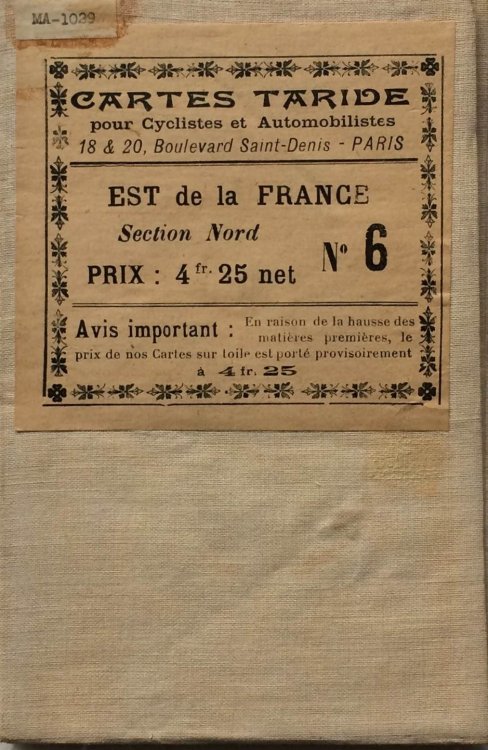 Carte Routiere pour Automobilistes & Cyclistes - Est de La France, Section Nord, No. 6