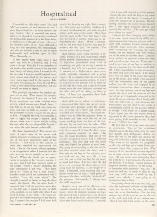 THE FOSSIL. Vol. 54, No. 152. January, 1957. 