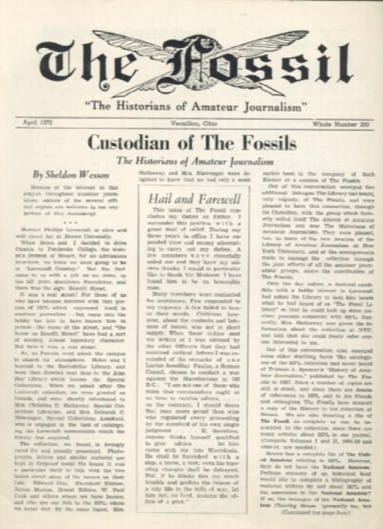 THE FOSSIL. No. 200. April, 1972. 