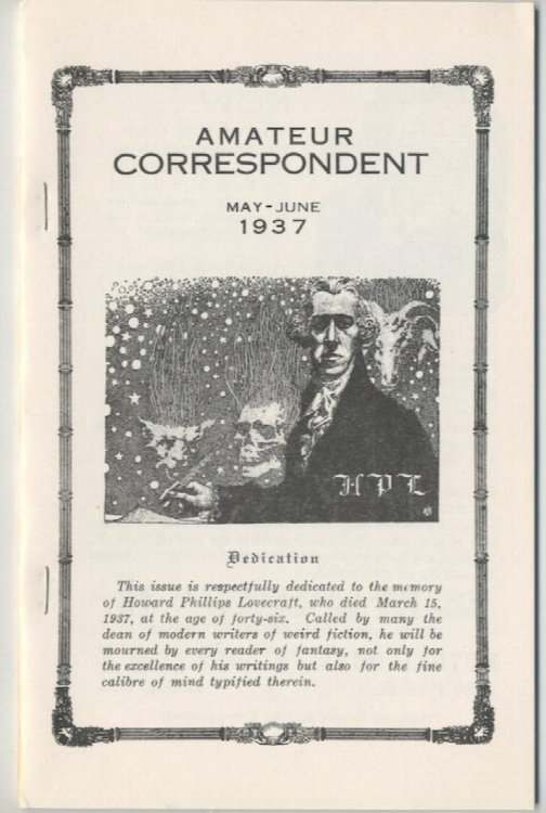 THE AMATEUR CORRESPONDENT. May-June 1937. Necronomicon Press reprint, 1977. (525 copies)*