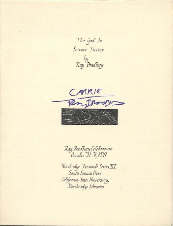 THE GOD IN SCIENCE FICTION. Signed, inscribed by author.