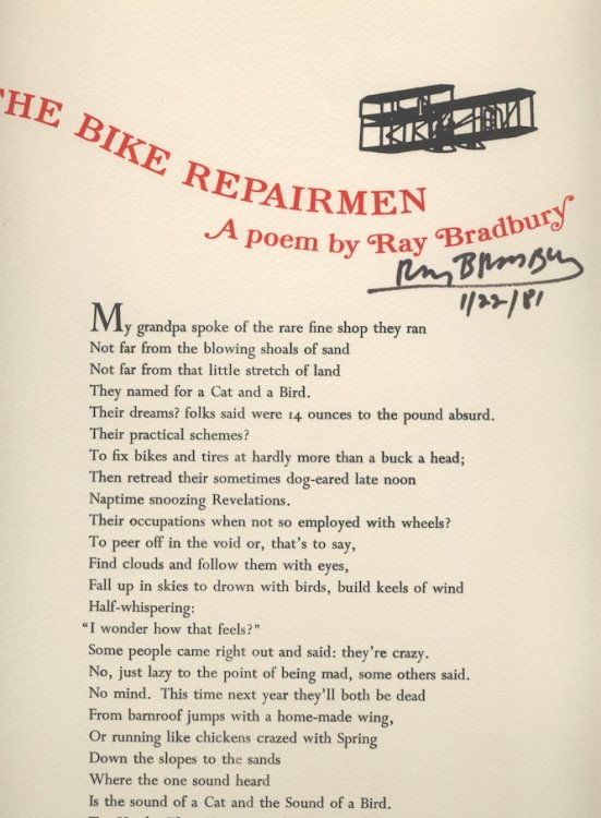 THE BIKE REPAIRMANSigned by the author.