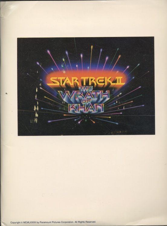 STAR TREK: The WRATH of KHAN. Press Kit.