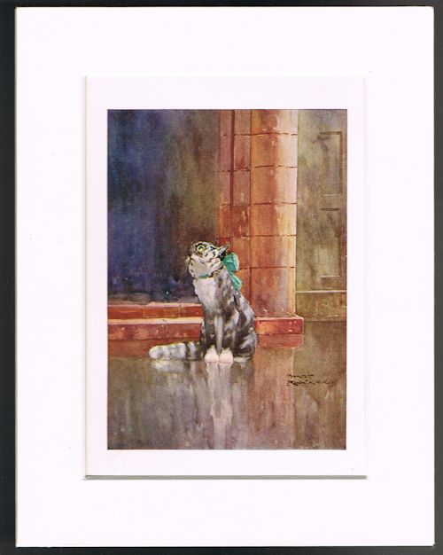 The Enchanted Cat (Mounted Book Plate/Print from 'Aesop's Fables')
