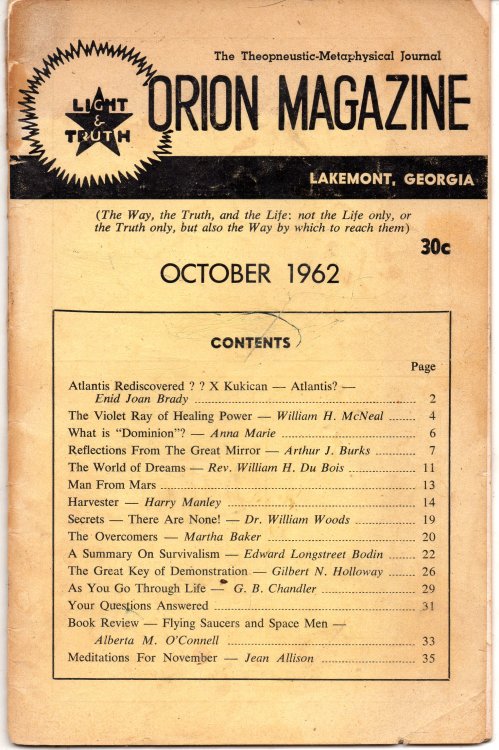 Orion Magazine October 1962