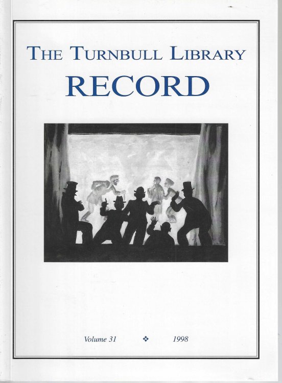 The Turnbull Library Record. Volume 31. 1998.