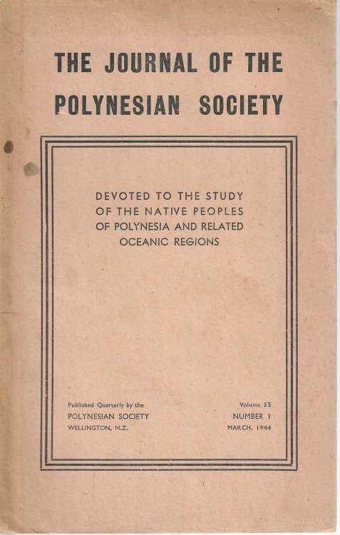 Image for The Journal of the Polynesian Society. Vol. 53. No. 1. March 1944 The Journal of the Polynesian Society. Vol. 53. No. 1. March 1944