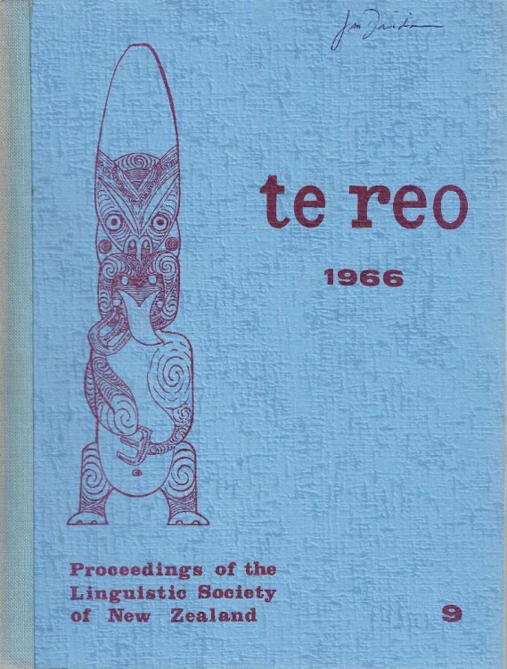 Te Reo. Vol. 9, 1966. Proceedings of the Linguistic Society of New Zealand.