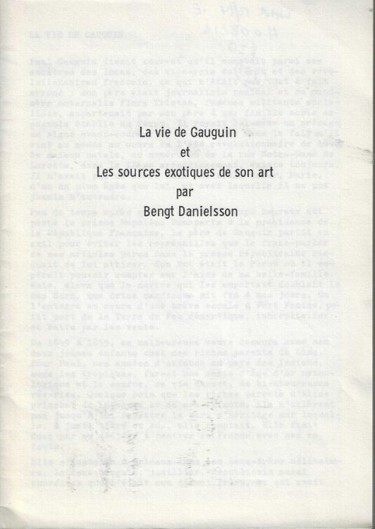 Image for La vie de Gauguin et les sources exotiques de son art. La vie de Gauguin et les sources exotiques de son art.