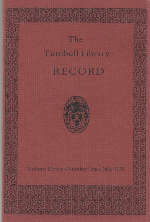 The Turnbull Library Record. Volume 11. Number 1. May 1978.