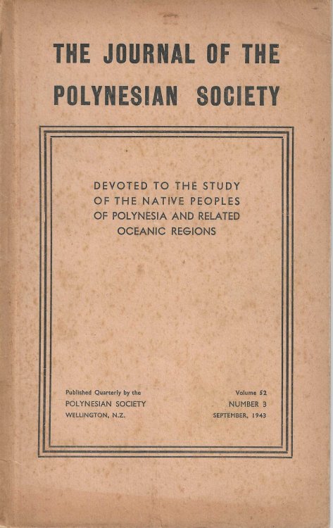 Image for The Journal of the Polynesian Society. Vol. 52. No. 3. September 1943 The Journal of the Polynesian Society. Vol. 52. No. 3. September 1943