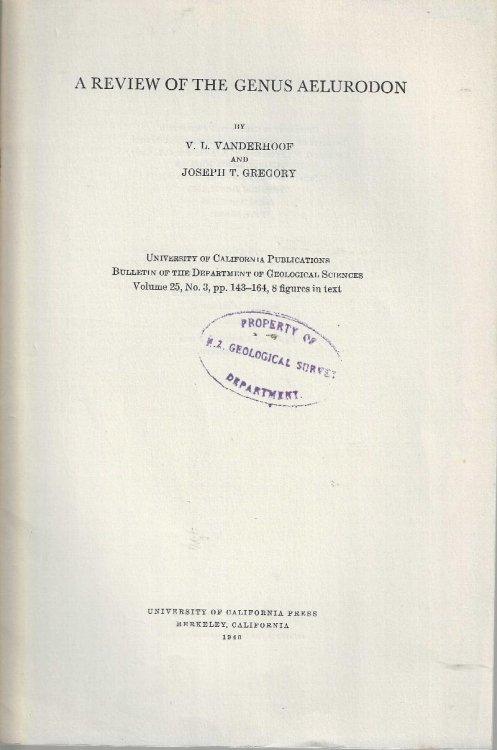 Image for A Review of the genus Aelurodon. A Review of the genus Aelurodon.