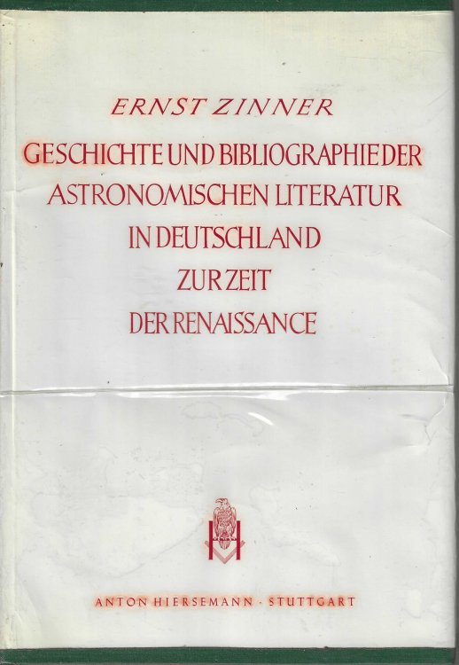 Geschichte und Bibliographie der astronomischen Literatur in Deutschland zur Zeit der Renaissance.