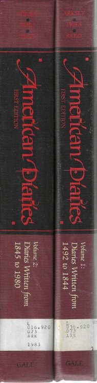 Image for American Diaries: Volume 1: Diaries Written from 1492 to 1844. Volume 2: Diaries Written from 1845 to 1980 American Diaries: Volume 1: Diaries Written from 1492 to 1844. Volume 2: Diaries Written from 1845 to 1980