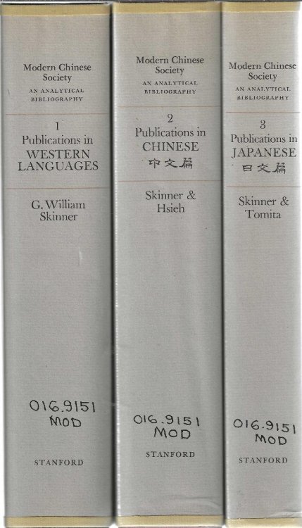 Image for Modern Chinese Society. An Analytical Bibliography 1. Publications in Western Languages 1644-1972; 2. Publications in Chinese 1644-1969; 3. Publications in Japanese 1644-1971 Modern Chinese Society. An Analytical Bibliography 1. Publications in Western Languages 1644-1972; 2. Publications in Chinese 1644-1969; 3. Publications in Japanese 1644-1971