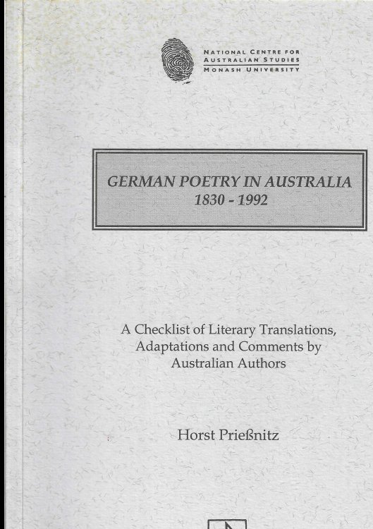 German poetry in Australia 1830 - 1992