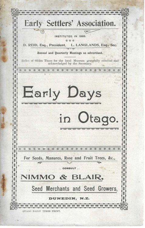 Image for Early Days in Otago. Early Days in Otago.