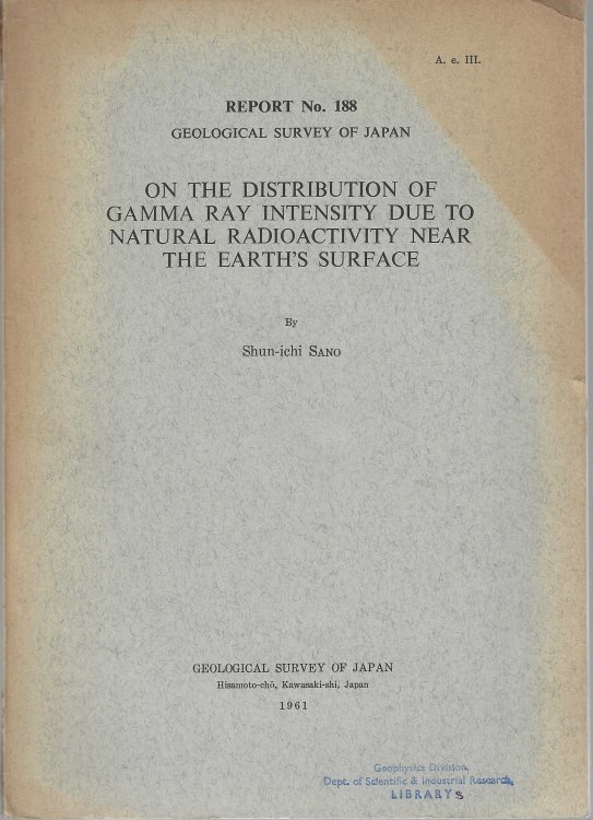 On the Distribution of Gamma Ray Intensity Due to Natural Radioactivity Near the Earth's Surface.