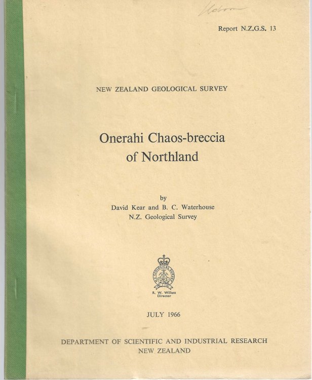 Onerahi Chaos-Breccia of Northland. New Zealand Geological Survey Report 13
