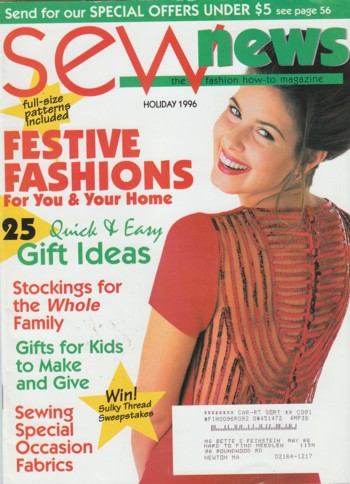 Sew News Holiday 1996