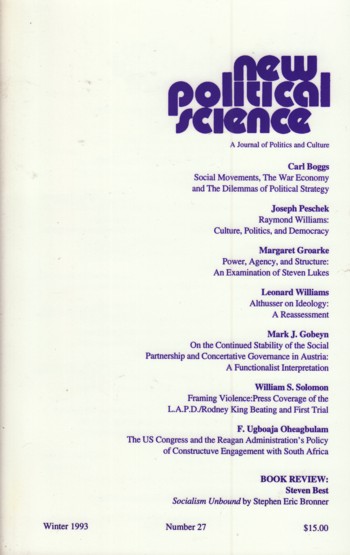 New Political Science 1993 Winter #27