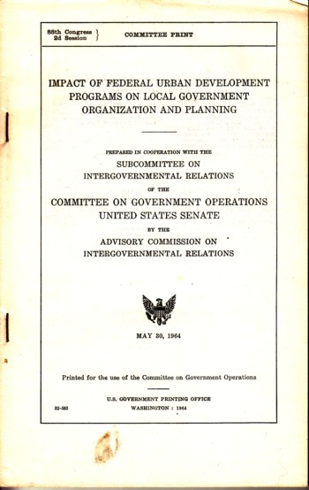 Impact of Federal Urban Development Programs on Local Government Organ