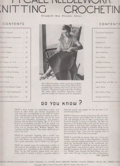 Needlework Knitting Crocheting 1938