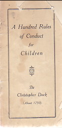 Hundred Rules of Conduct for Children (about 1750)