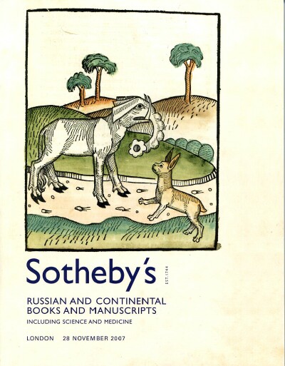 Russian and Continental Books and Manuscripts, including Science and Medicine (Nov 28, 2007)