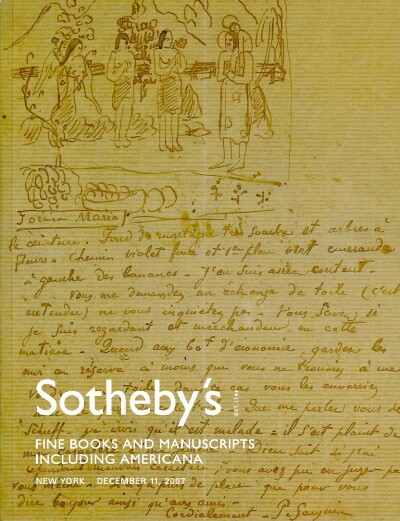 Fine Books and Manuscripts, including Americana (New York, December 11, 2007)