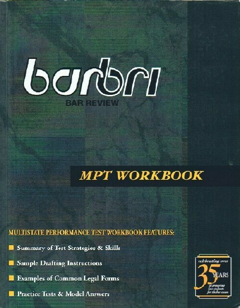 Image for 2005 Barbri Bar Review Multistate Performance Test (MPT) Workbook 2005 Barbri Bar Review Multistate Performance Test (MPT) Workbook