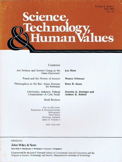Image for Science, Technology, & Human Values (Vol. 8, Issue 4, Fall 1983, No. 45) Science, Technology, & Human Values (Vol. 8, Issue 4, Fall 1983, No. 45)