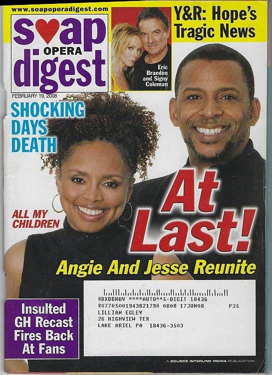 SOAP OPERA DIGEST FEBRUARY 19, 2008