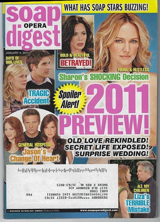 SOAP OPERA DIGEST JANUARY 4, 2011