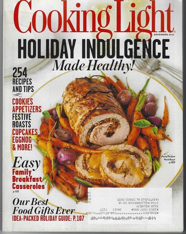COOKING LIGHT MAGAZINE DECEMBER 2012