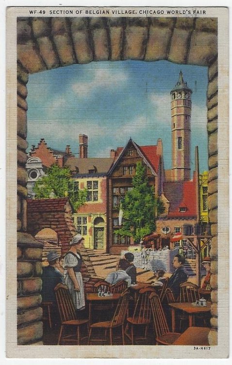 SECTION OF BELGIAN VILLAGE, A CENTURY OF PROGRESS, INTERNATIONAL EXPOSITION 1933, CHICAGO, ILLINOIS
