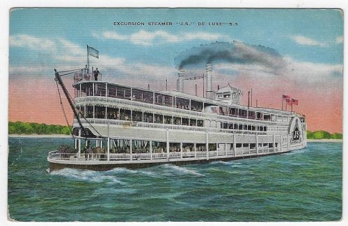 EXCURSION STEAMER, J. S. DE LUXE, MISSISSIPPI AND OHIO RIVERS