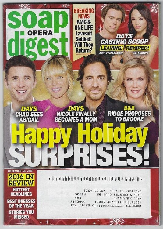 SOAP OPERA DIGEST DECEMBER 26, 2016