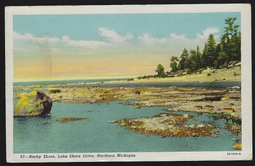 ROCKY SHORE, LAKE SHORE DRIVE, NORTHERN MICHIGAN