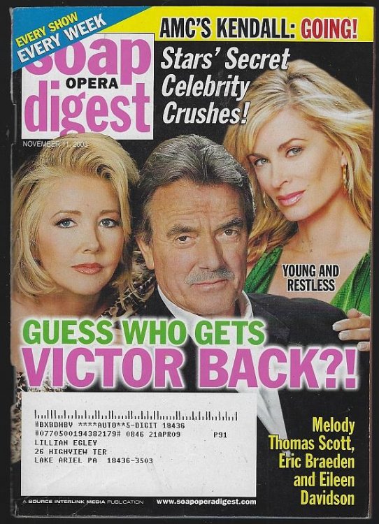SOAP OPERA DIGEST NOVEMBER 11, 2008