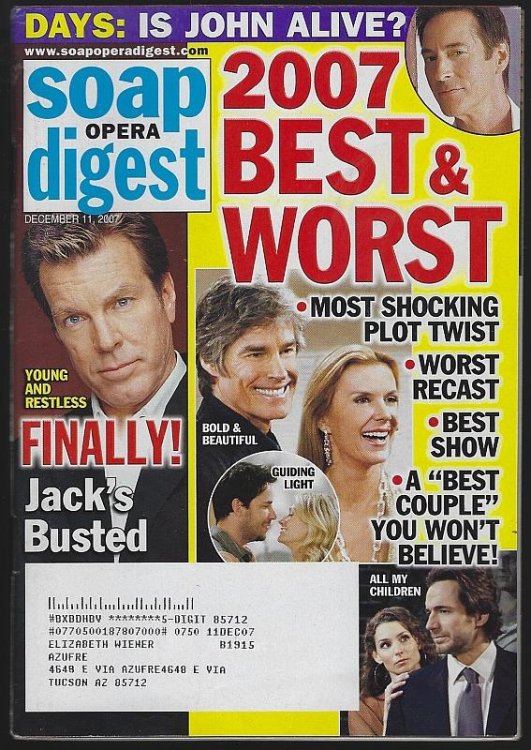 SOAP OPERA DIGEST DECEMBER 11, 2007